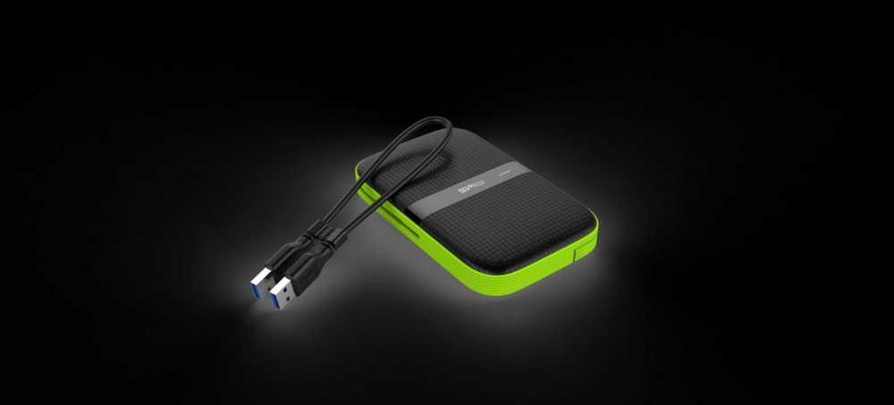 Kietasis diskas Dysk zewnętrzny HDD Silicon Power Armor A60 1TB Juodai-žalia (SP010TBPHDA60S3K)