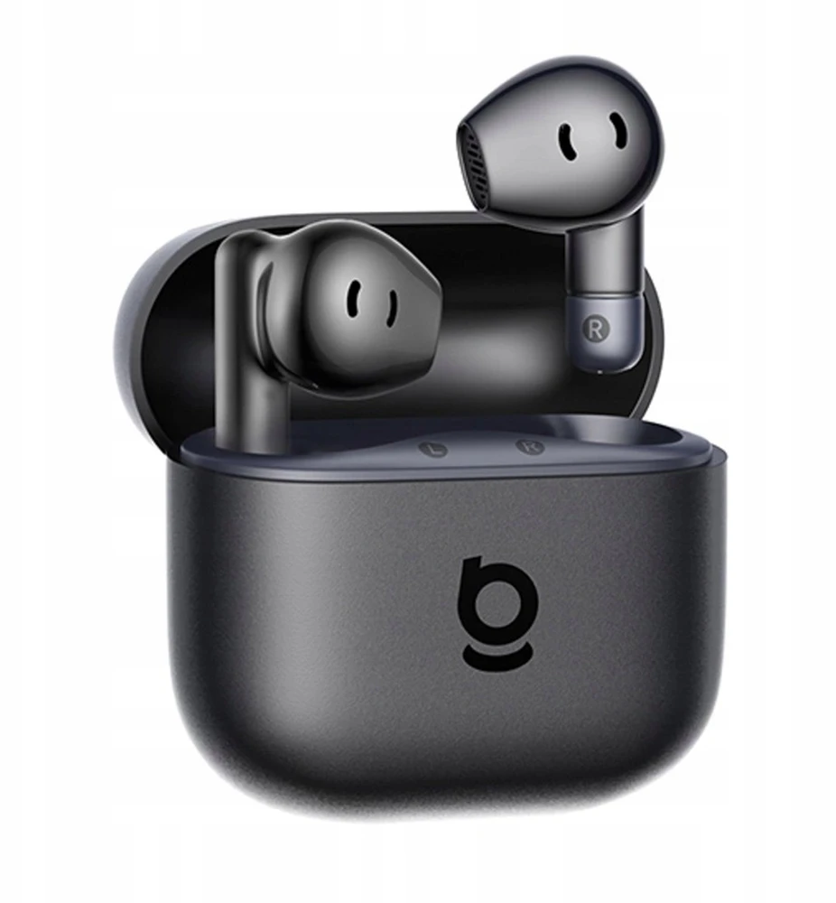 Baseus Belaidės Bluetooth 6.0 ausinės Bass BS2 Lite su įkrovimo dėklu, juodos
