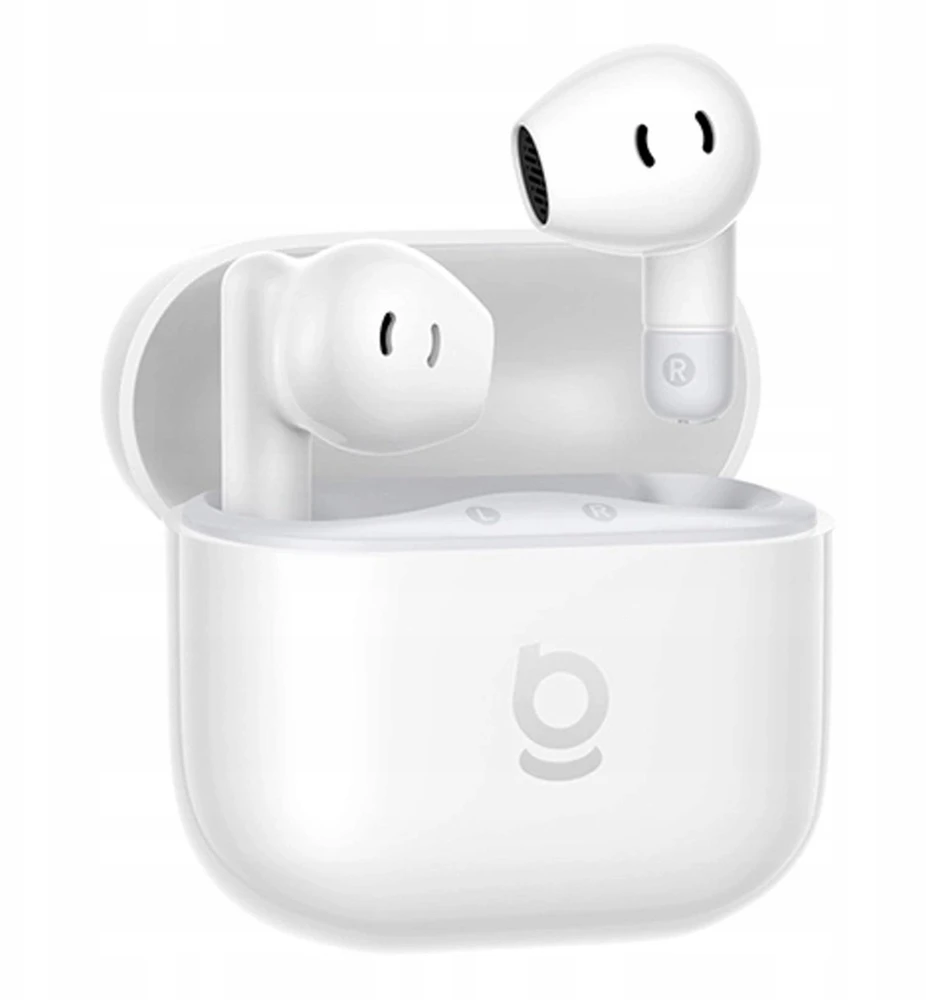 Baseus Belaidės Bluetooth 6.0 ausinės Bass BS2 Lite su įkrovimo dėklu, baltos