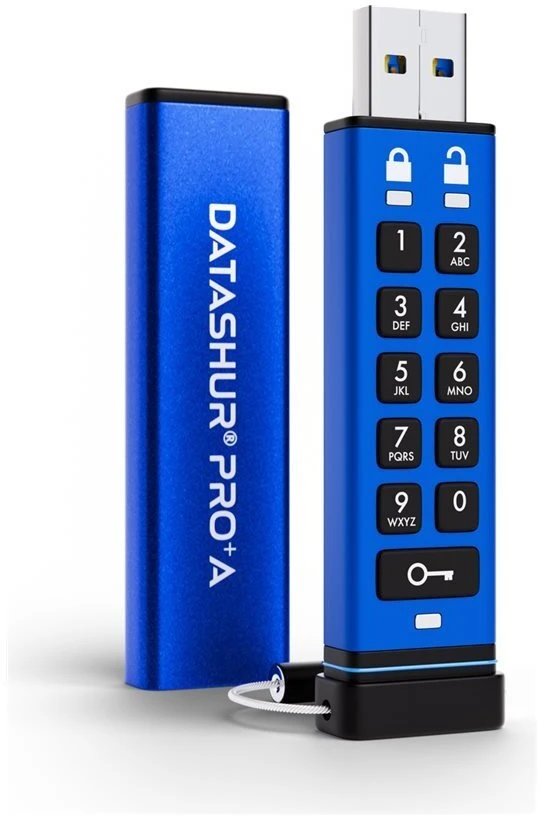 USB atmintinė iStorage datAshur PRO+A, 64 GB (IS-FL-DA3A-256-64)