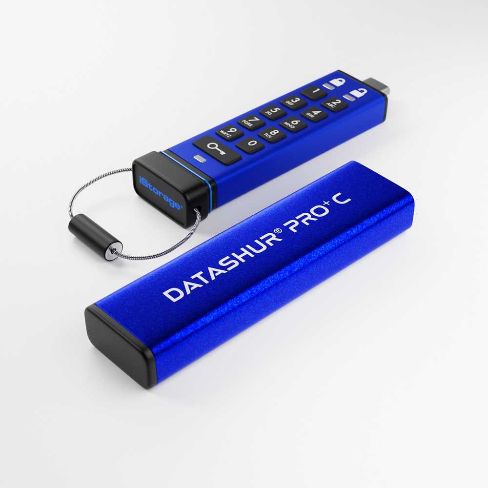 Pendrive iStorage datAshur PRO+C 512GB Mėlyna (IS-FL-DA3C-256-512)