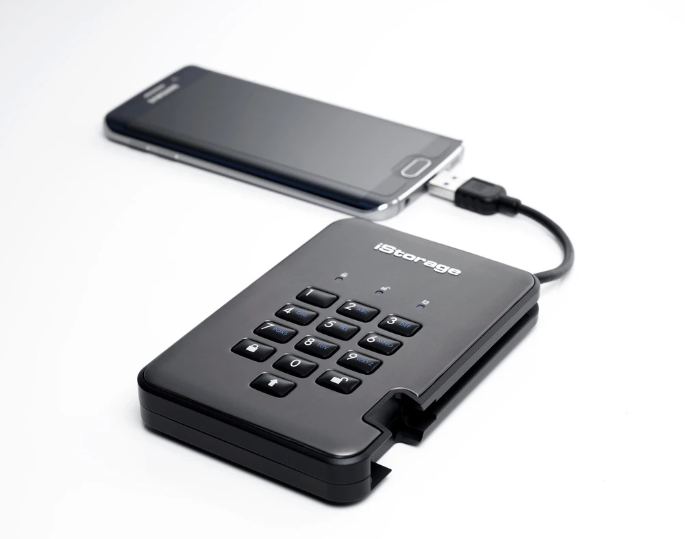 „iStorage HDD“ išorinis diskas „iStorage diskAshur PRO2“ išorinis kietasis diskas 4 TB USB A tipo 3.2 Gen 1 (3.1 Gen 1) Juodas