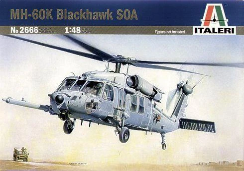 Italeri Sikorsky MH-60K Juodas Hawk SOA 1/48 surenkamas sraigtasparnio modelis