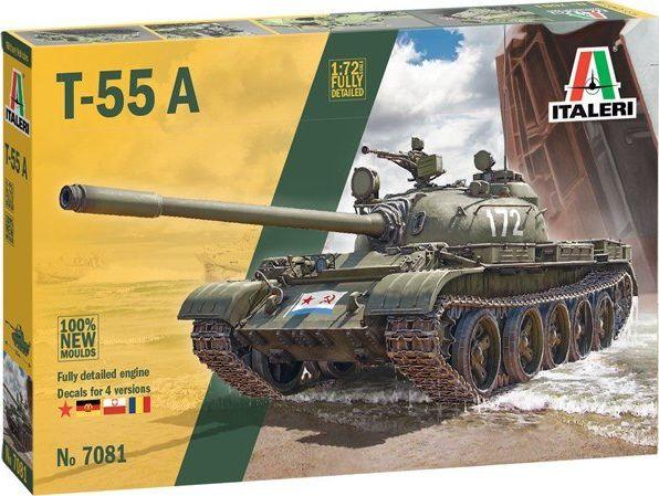 Italeri T-55A vidutinis tankas 1/72 – surenkamas plastikinis modelis