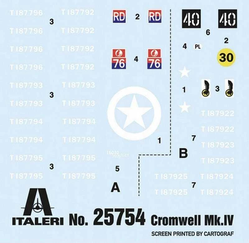 Italeri Cromwell Mk. IV tankas 1/56 plastikinis surinkimo rinkinys