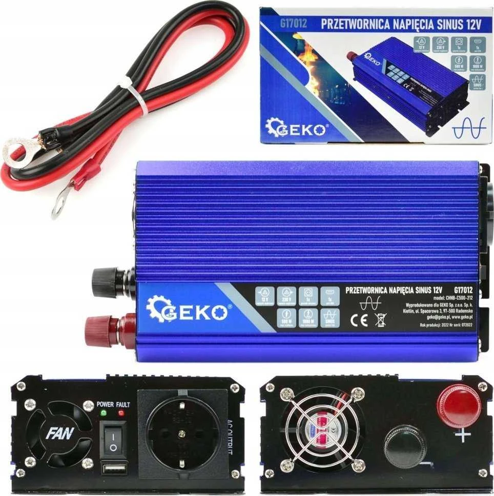 Įtampos keitiklis Geko SINUS 12V/230V 500/1000W (10)