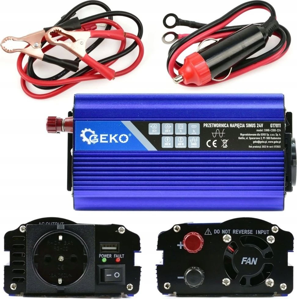 Įtampos keitiklis Geko SINUS 24V/230V 300/600W (16)