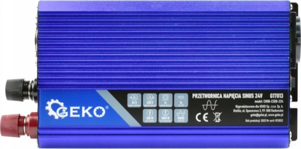 Įtampos keitiklis Geko SINUS 24V/230V 500/1000W (10)