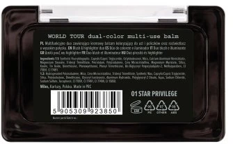 Wibo World Tour Dual-Color Multiuse Balm daugiafunkcis balzamas ir skaistalas 2in1 01 3.2g
