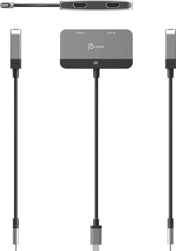 J5 Create J5create – 8K USB-C į dvigubą HDMI ekrano adapteris