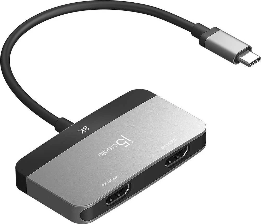 J5 Create J5create – 8K USB-C į dvigubą HDMI ekrano adapteris