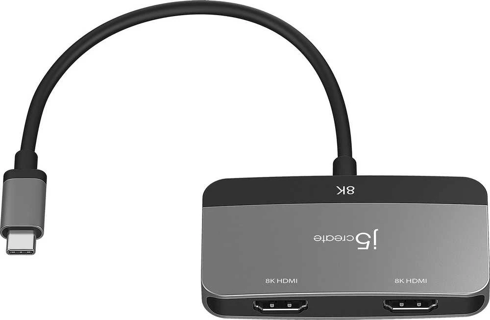 J5 Create J5create – 8K USB-C į dvigubą HDMI ekrano adapteris