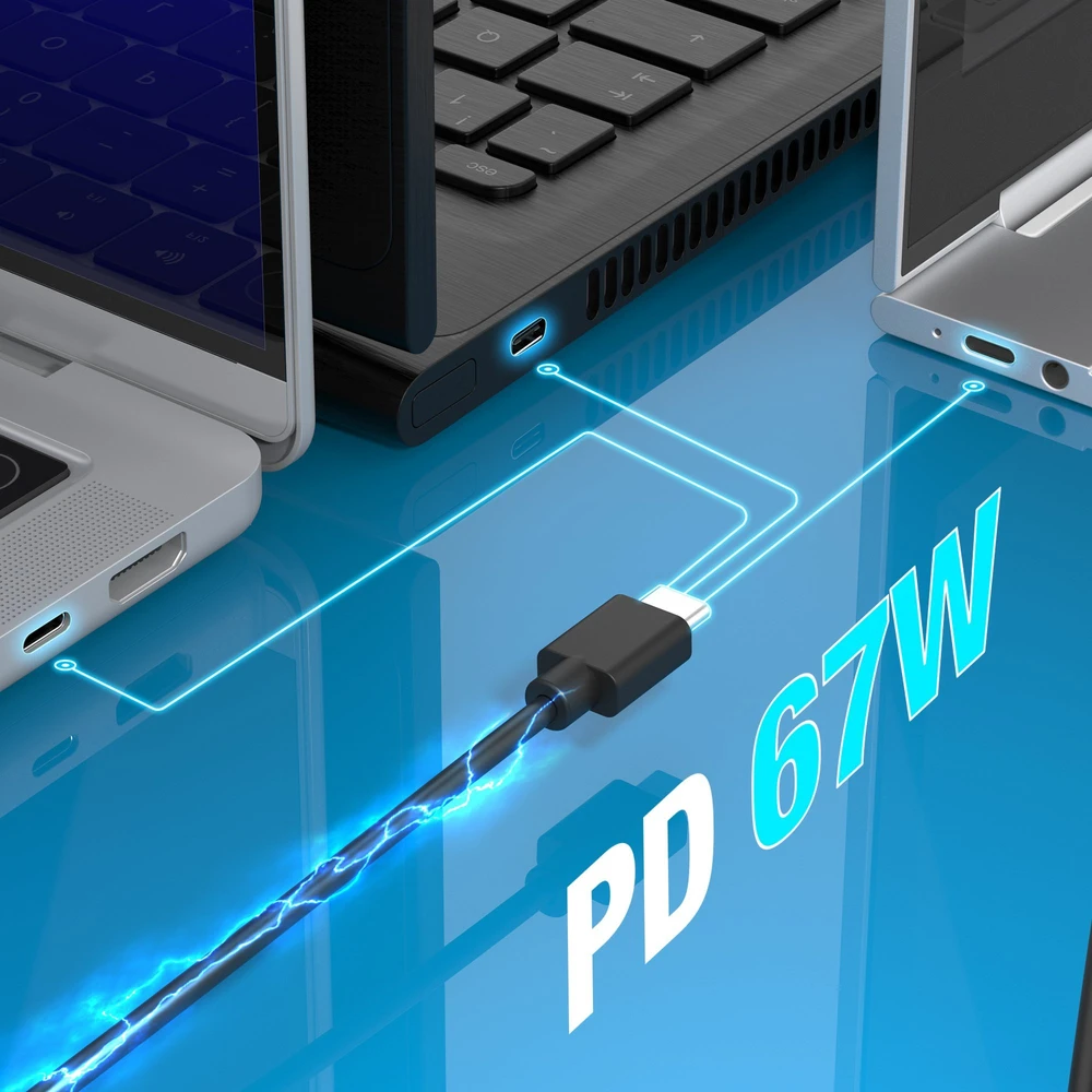 J5Create 67W GAN PD USB-C MINI ĮKROVIKLIS / SU 3 TIPŲ DC JUNGTIMIS - U