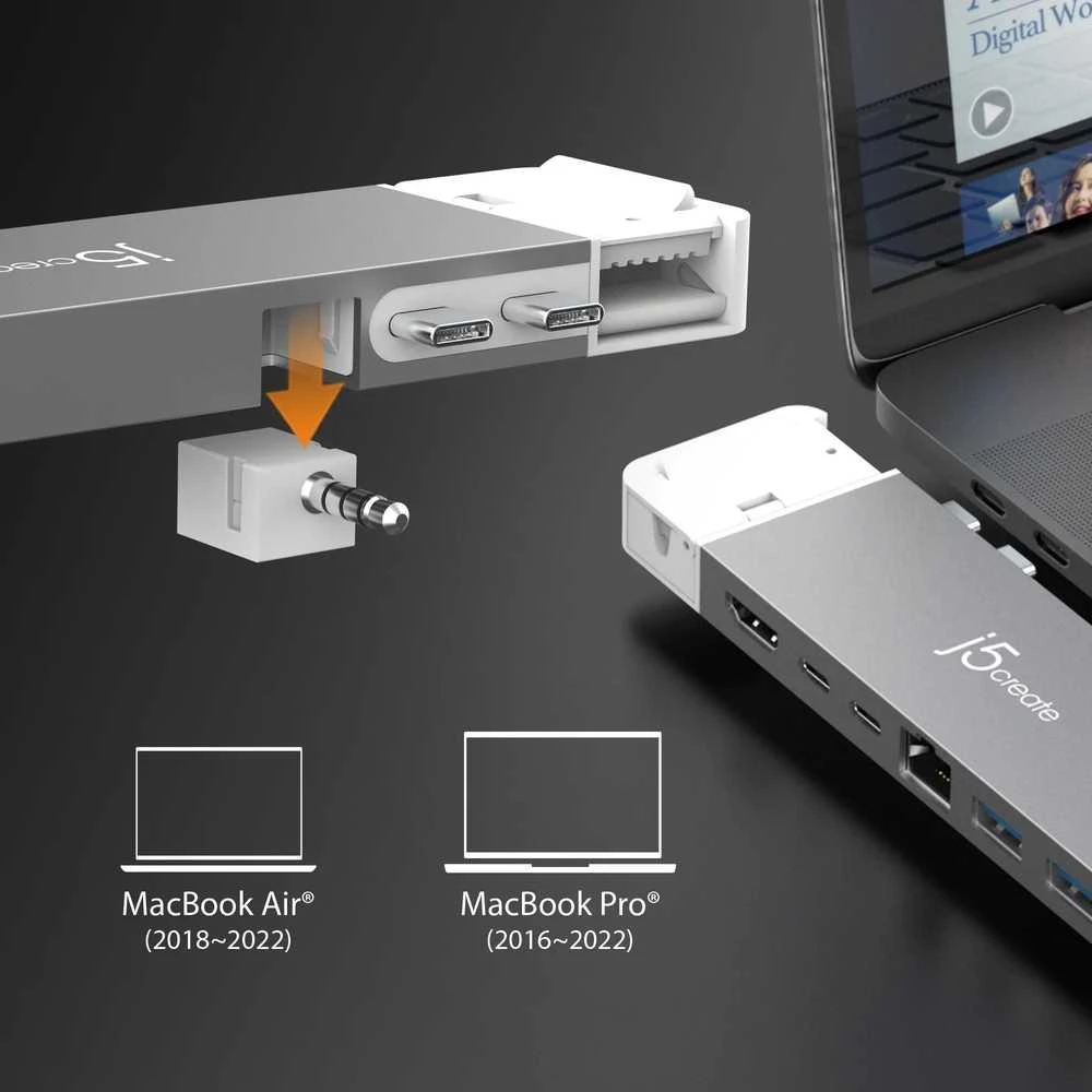 j5create USB4 hubas su pritaikoma jungtimi