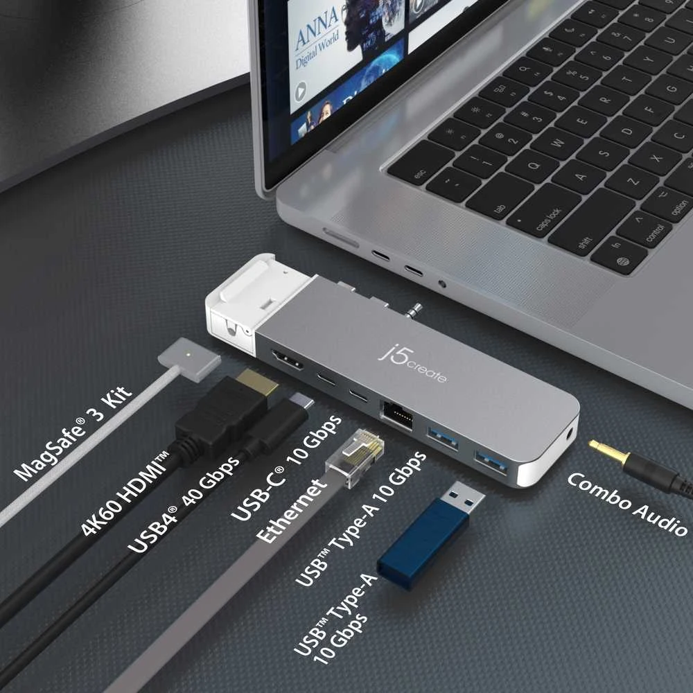 j5create j5sukurkite USB HUB 4K60 ELITE PRO USB4 HUB SU