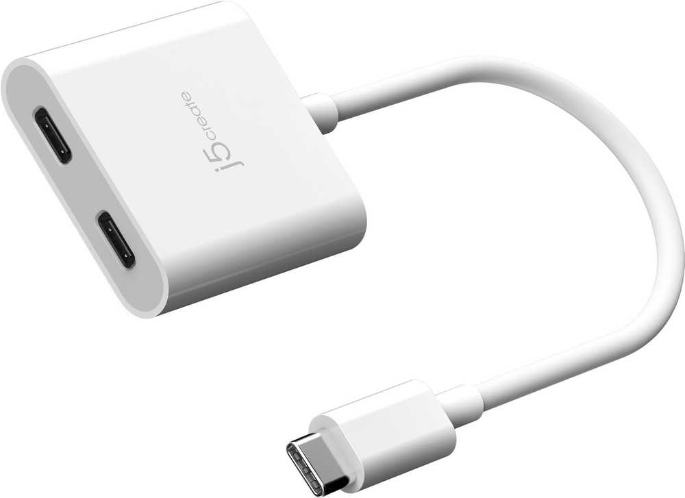 J5create – USB-C į dvigubą USB-C su vaizdo arba maitinimo tiekimu