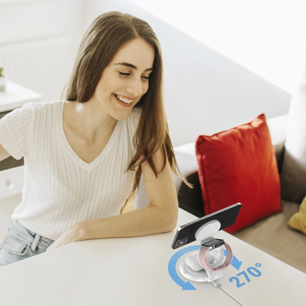 J5create – Qi2 3 viename magnetinė sulankstoma belaidė įkrovimo stotelė