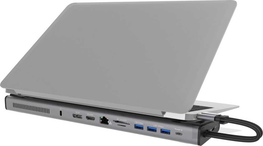 J5 Create J5sukurkite 2xusb-c m.2 nvme usb-c gen 2 prijungimo stotelę 1xhdmi/1xdisplay prievadą/3xusb3.2/2xusb-c/rj45 gigabit/ 1xm.2 nvme lizdą sidabrinė jcd552-n