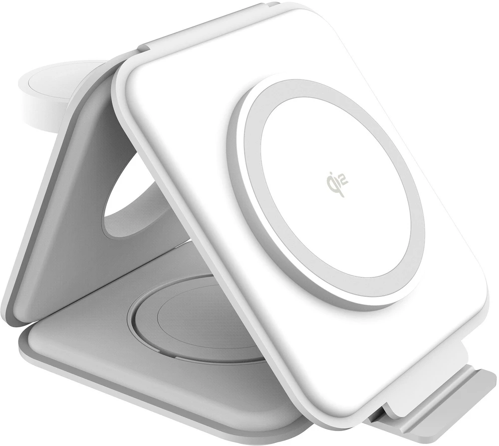 Nezatříděno J5create – Qi2 3 viename magnetinė belaidė įkrovimo stotelė kelionei