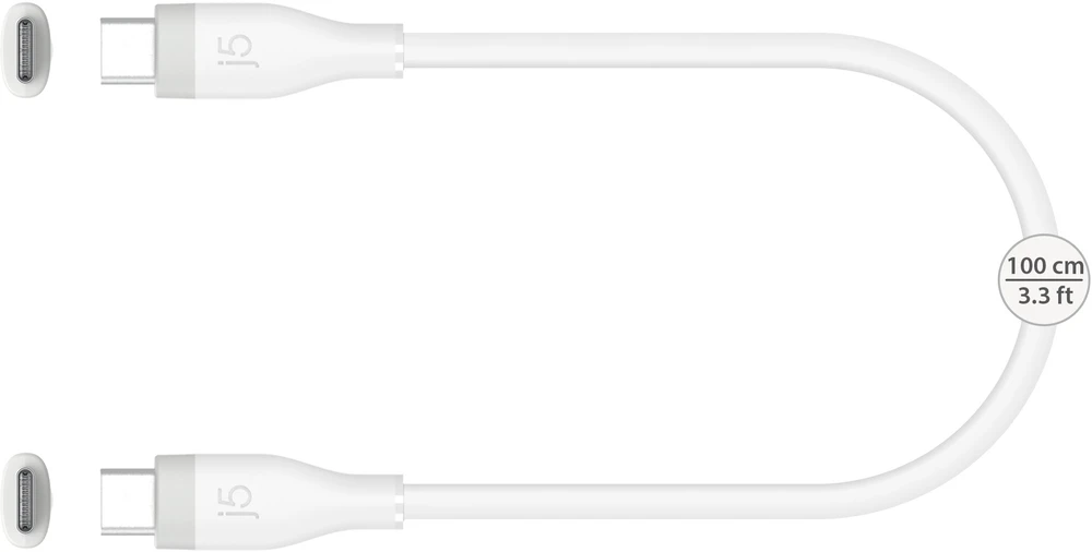 Nezatříděno Kabelis USB j5create USB-C 60 W do szybkiego ładowania su płynnego silikonu (JUCX17W-N)