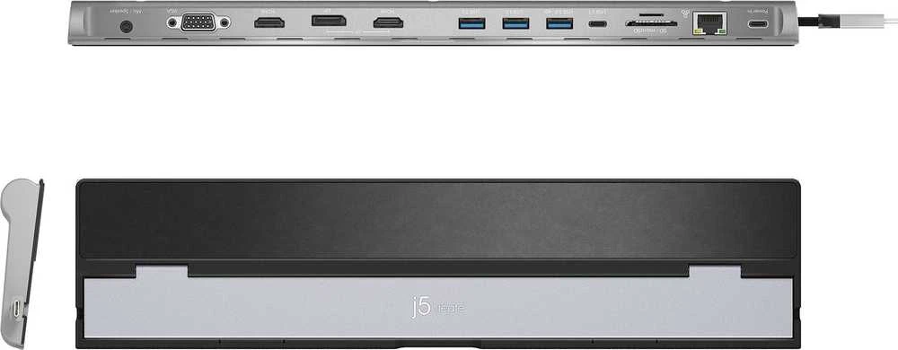J5create – USB-C trijų ekranų prijungimo stotelė