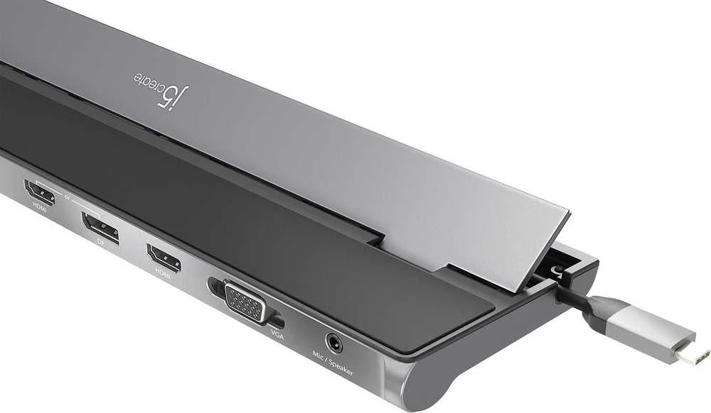 J5create – USB-C trijų ekranų prijungimo stotelė