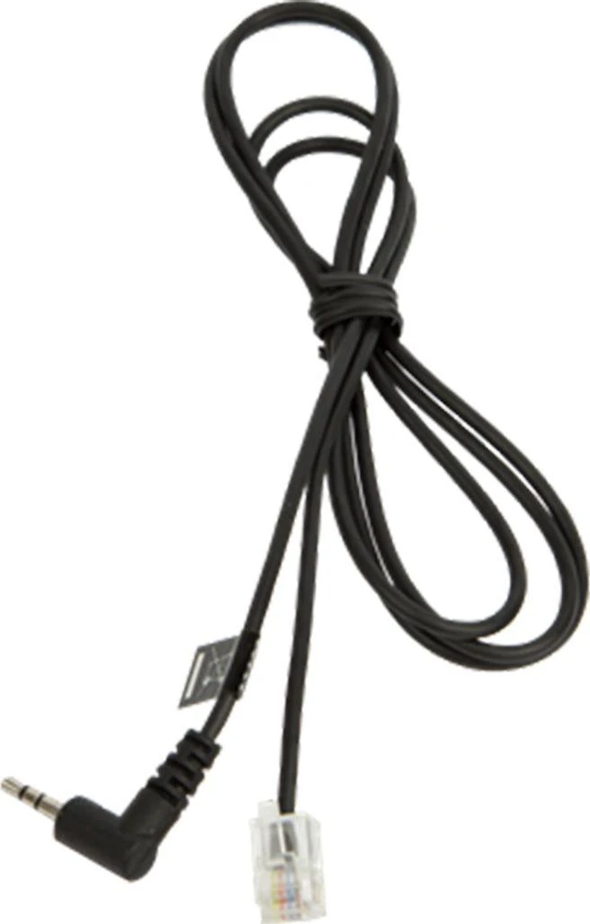 JABRA RJ10 Laidas iki 2,5 mm kaiščio kištuko 1,0 metro, skirtas Panasonic KX-T 7630 7633 7635 ir pvz. GN9300 GN9120 GN elipsė GN8000