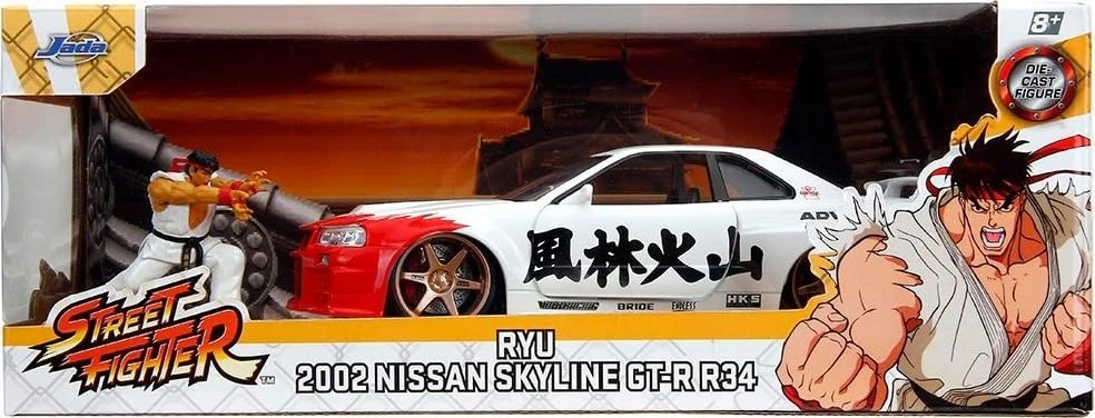 Jada Street Fighter Ryu 1:24 Nissan Skyline GTR 253255071