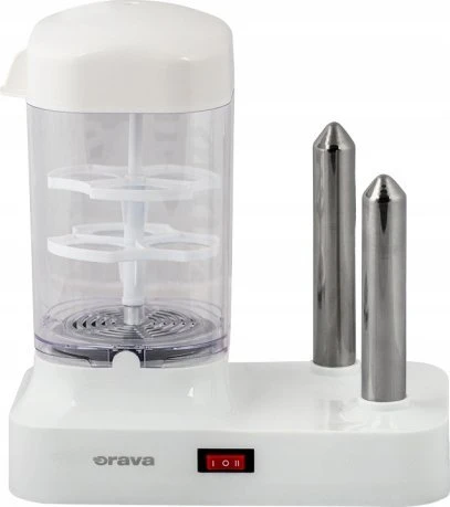 Jajowar Orava HM-03 dešrelių kepimo aparatas su kiaušinių kepimo priedu, 340 W, skirtas 6 dešroms, balta