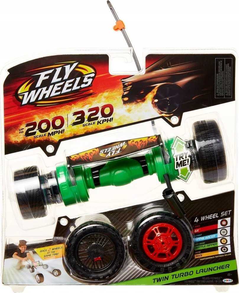 Jakks Pacific, 4 padangos + turbo paleidimo mechanizmas, Jakks Pacific, smagračiai ratai, žalia, berniukams, 8+ metai