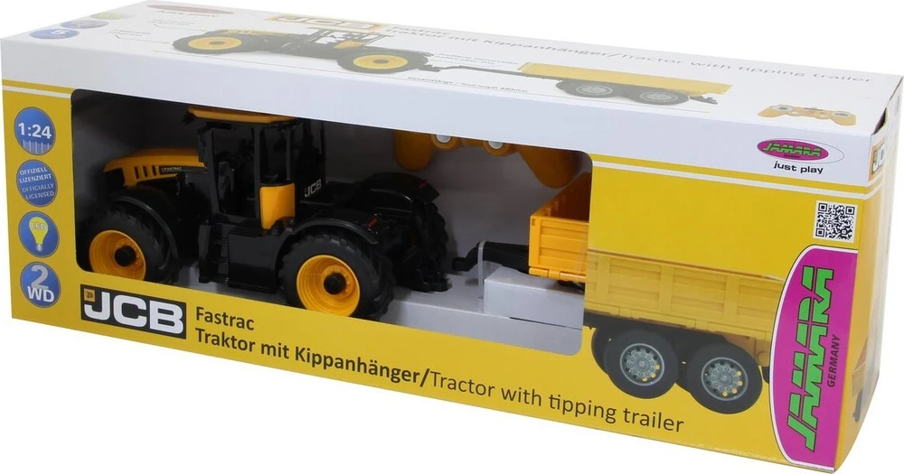 Jamara JCB Fastrac traktorius su savivarčiu priekaba 1:24 2.4GHz