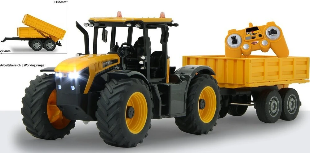 Jamara JCB Fastrac traktorius su savivarčiu priekaba 1:24 2.4GHz
