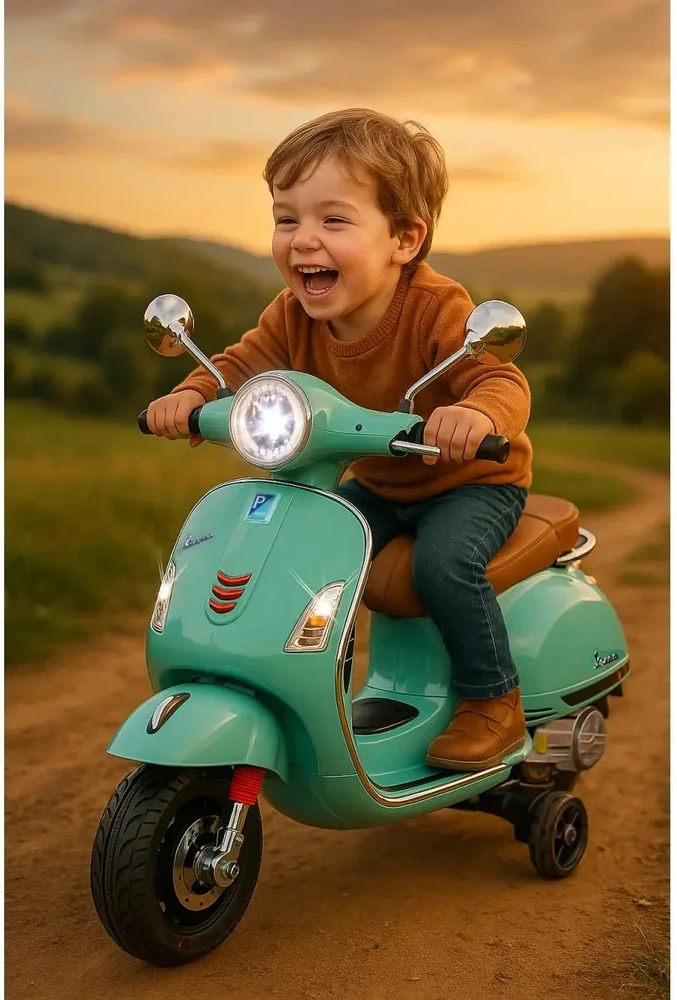 Jamara Važiuojamasis „Vespa GTS 125“, 3 metai, 4 ratas(-ai), žalias, reikalingos baterijos