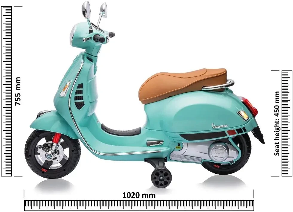 Jamara Važiuojamasis „Vespa GTS 125“, 3 metai, 4 ratas(-ai), žalias, reikalingos baterijos