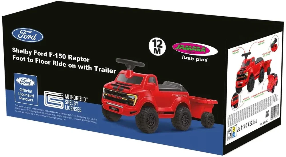 Jamara važinėjamas automobilis Shelby Ford F-150 Raptor su priekaba raudona