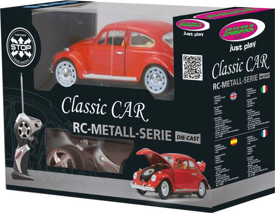 Jamara VW Beatle 1:18, 27MHz, raudona (405110)