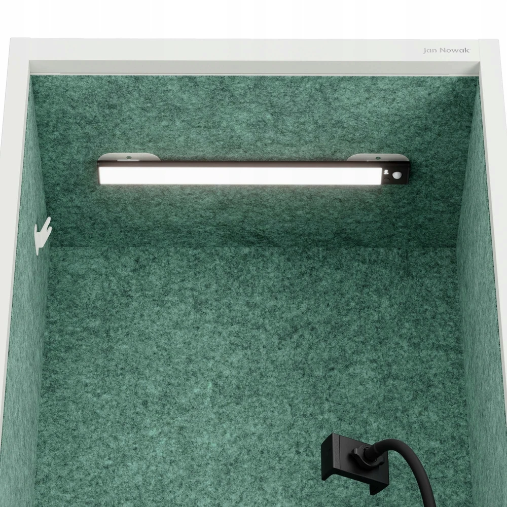 Jan Nowak Akustinė kabina SALLY MentalBox 600 mm – baltas korpusas, žalia sėdynė