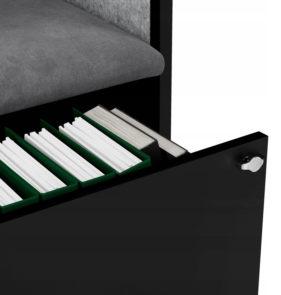 Jan Nowak Akustinė kabina SALLY MentalBox 600 mm – juodas korpusas, pilka sėdynė