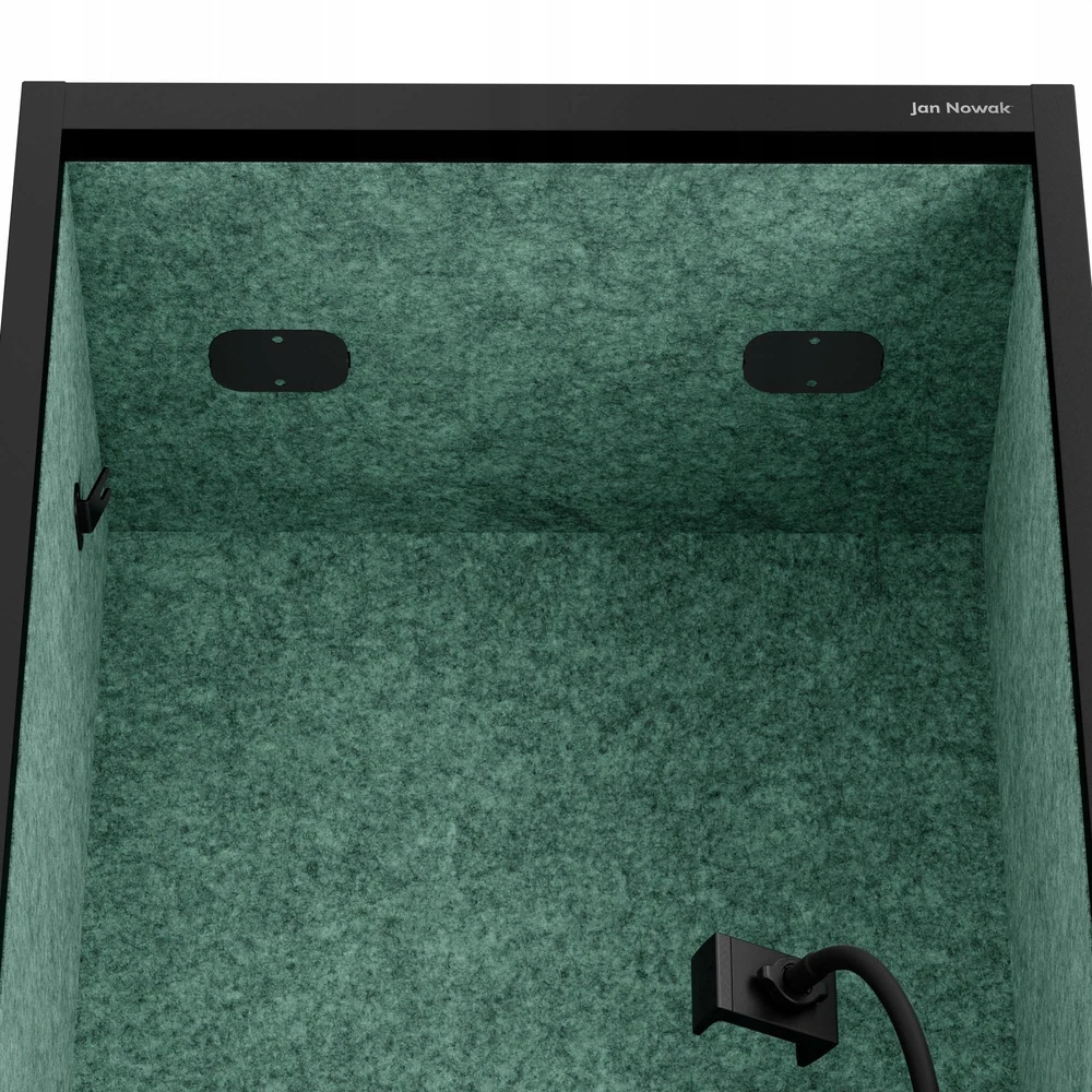Jan Nowak Akustinė kabina SALLY MentalBox 600 mm – juodas korpusas, žalia sėdynė