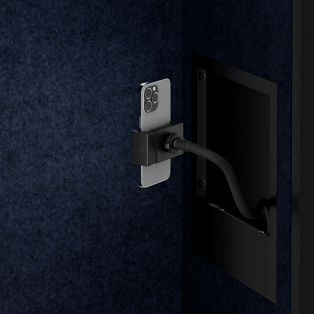 Jan Nowak Kabina akustyczna SALLY MentalBox 600 mm – juoda korpus, tamsiai mėlyna siedzisko