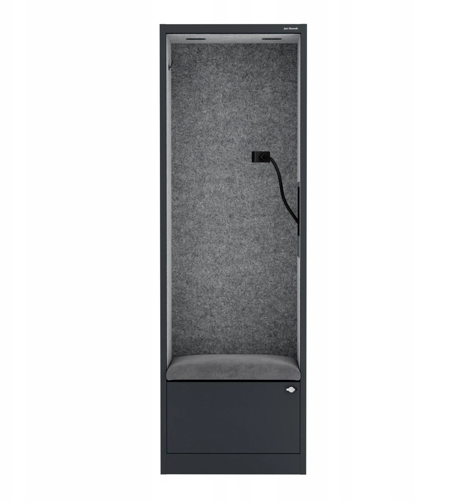 Jan Nowak Akustinė kabina SALLY MentalBox 600 mm – antracito korpusas, pilka sėdynė