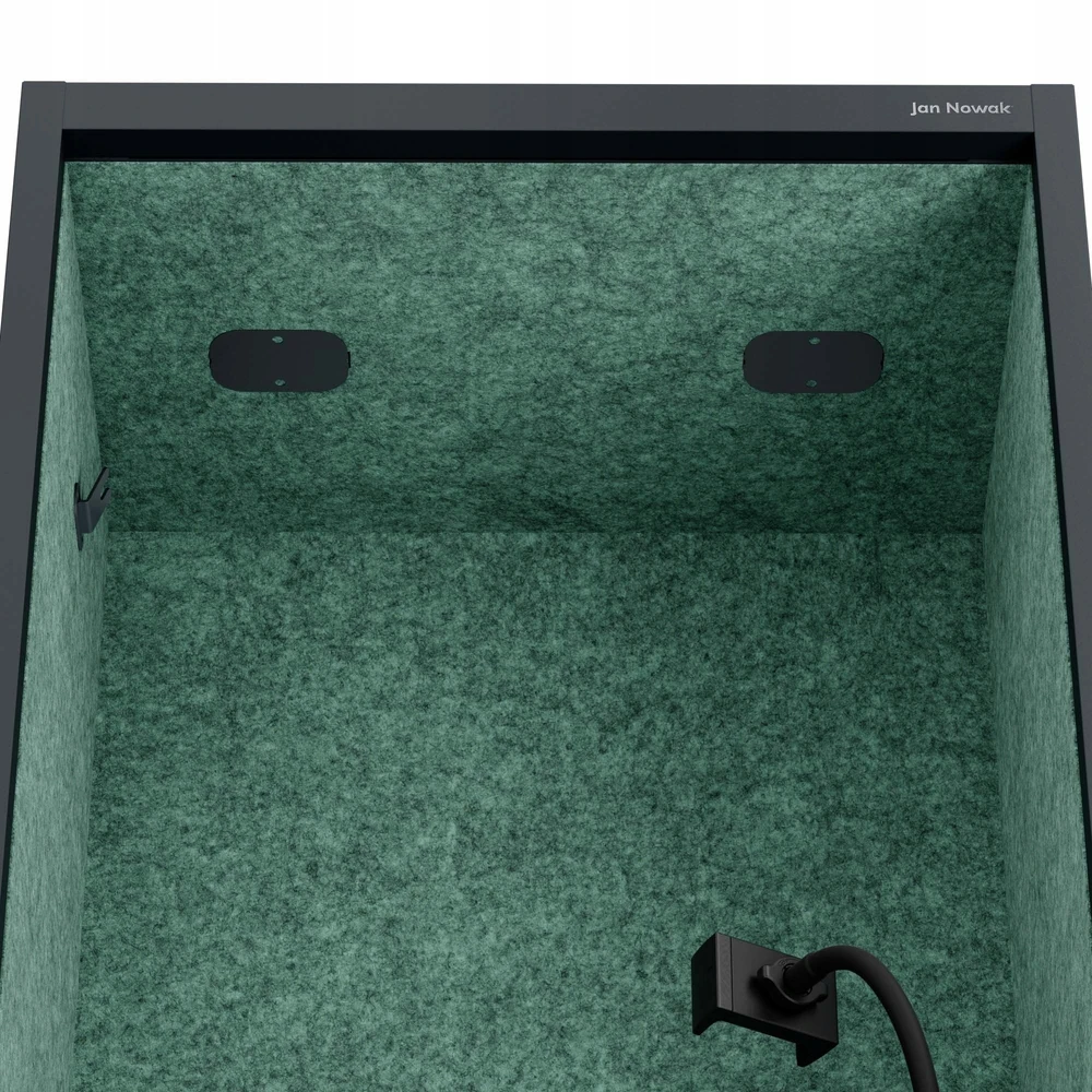 Jan Nowak Akustinė kabina SALLY MentalBox 600 mm – antracito korpusas, žalia sėdynė