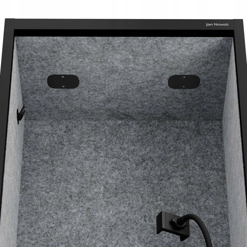 Jan Nowak Akustinė kabina SALLY MentalBox 600 mm – juodas korpusas, pilka sėdynė