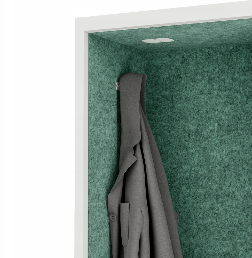 Jan Nowak Akustinė kabina SALLY MentalBox 600 mm – baltas korpusas, žalia sėdynė