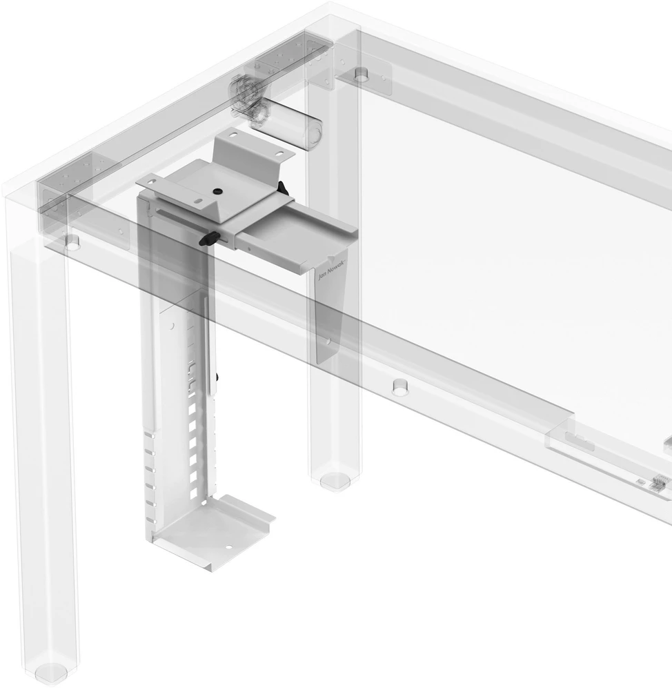 Jan Nowak Laikiklis kompiuteriui po stalu, reguliuojamas, metalinis, baltas: PC Holder (5907367515190)