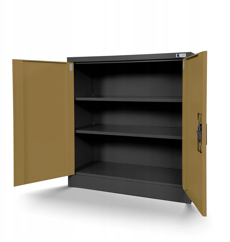 Jan Nowak Metalinė spintelė kabinetui BEATA 900 x 930 x 400 mm Eco Design* antracito/riešuto