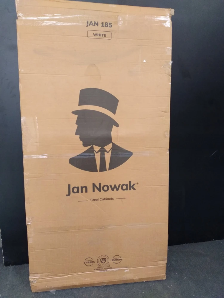 Jan Nowak Dokumentų spinta biurui balta: JAN, 900 x 1850 x 400 mm