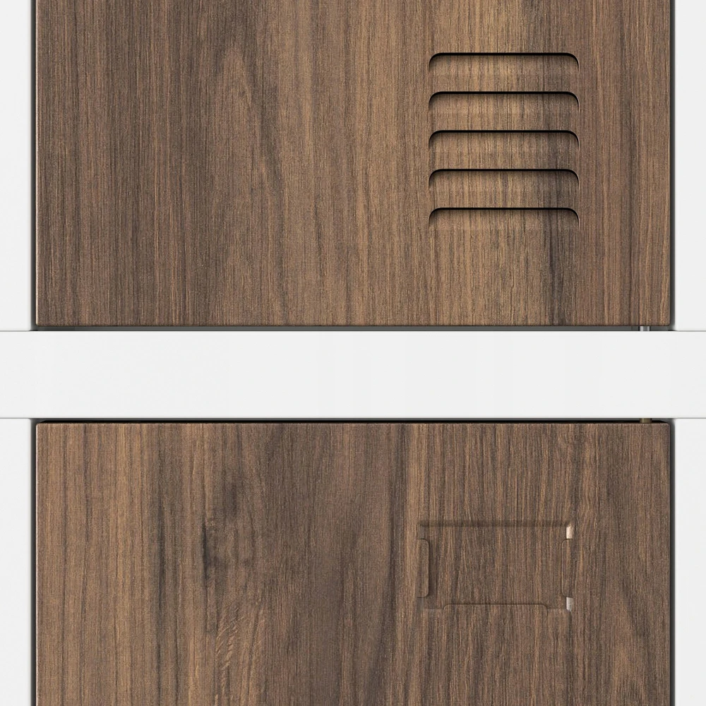 Jan Nowak Spintelė darbuotojų drabužiams BHP balta / riešuto spalvos 6 durų Eco Design* IGOR 900 x 1850 x 450 mm