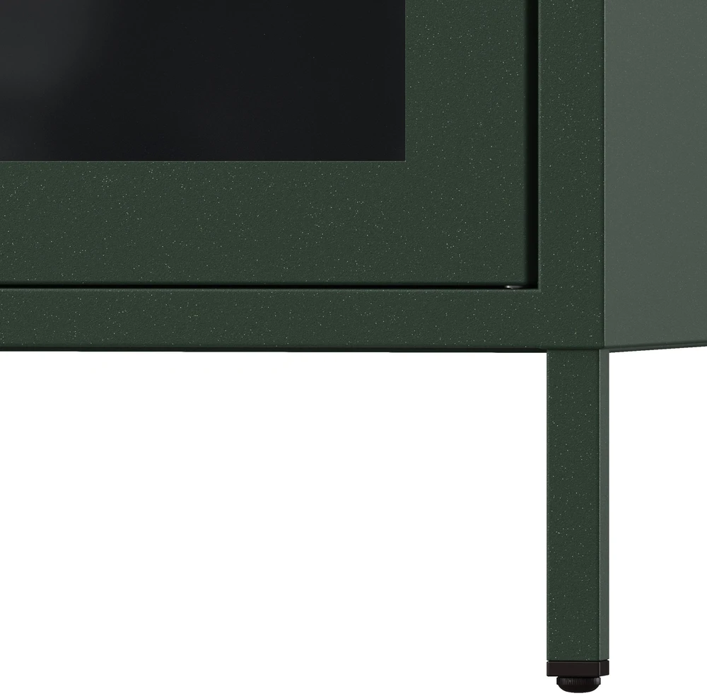 Jan Nowak Stiklinė vitrina salonui siaura butelinė žaluma Modern LUIGI 500 x 1800 x 350 mm