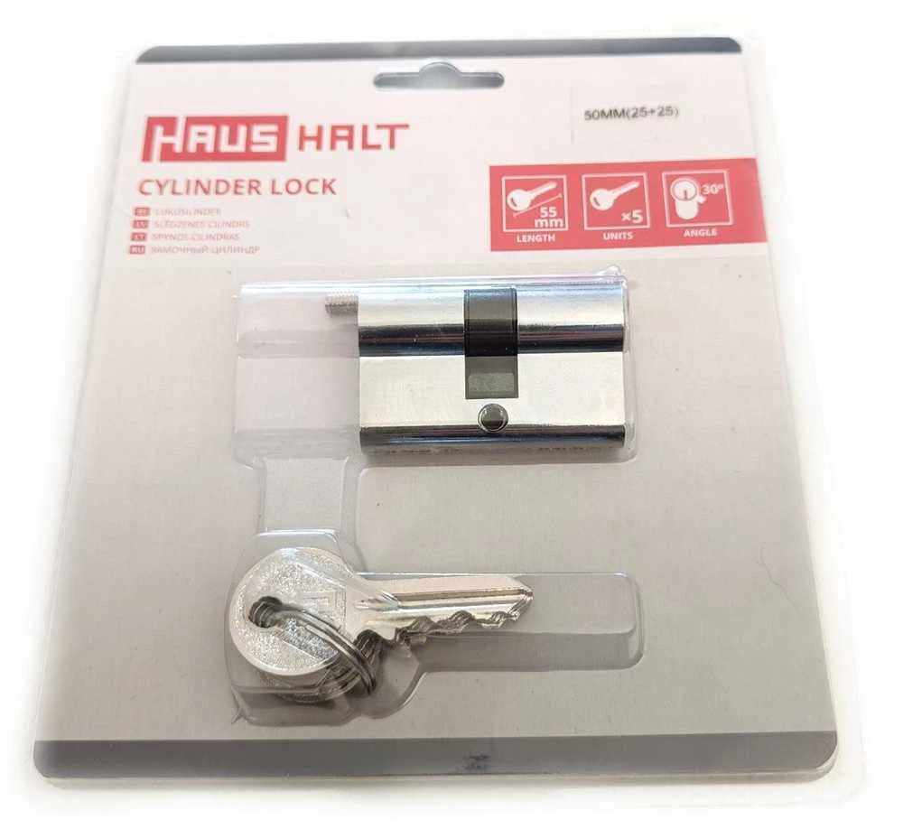 Haushalt Spynos cilindras, 50 mm, 25×25 mm, chromuotas